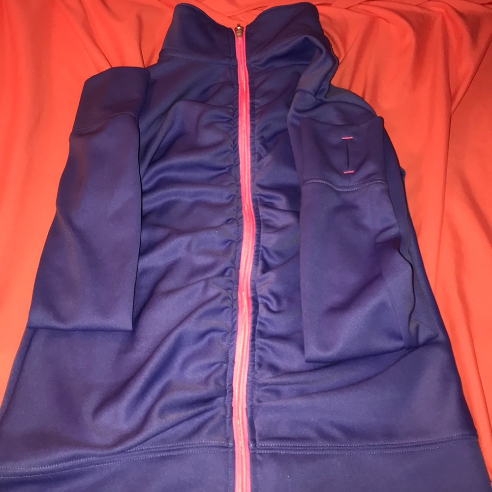 a  purple hoodie